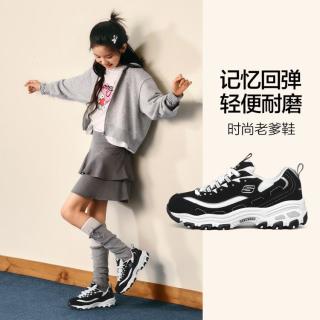 斯凯奇 GIRLS系列 80587L/BKW 女童休闲运动鞋 黑色/白色 27.5码