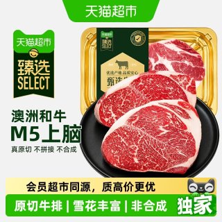 88VIP：澳贝美 猫超臻选澳洲和牛M5原切上脑牛排澳贝美雪花牛排牛肉烤肉食材