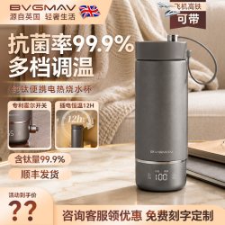宝威玛 英国宝威玛纯钛电热水杯智能数显大屏便携烧水壶小型轻奢保温杯