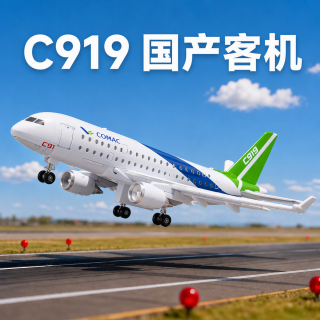 巴美卡 C919大飞机国产客机飞机模型仿真合金航空民航飞机男孩玩具礼物