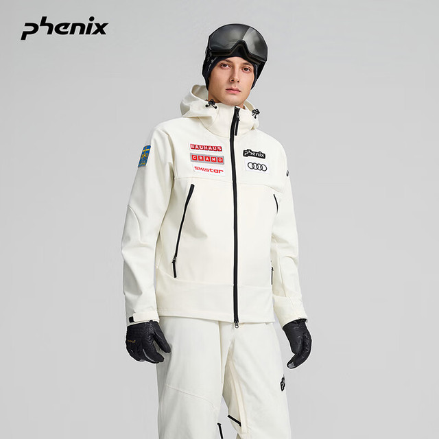 Phenix 菲尼克斯 25-26年新款连帽防风3L滑雪服中层运动户外卫衣 米白 L