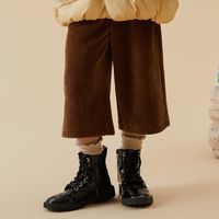 百亿补贴：莫莫 女童肌理感假两件裤子文艺童裤森系英伦法式韩系复古冬款