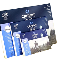 康颂(CANSON)1557水彩纸 素描纸 中粗细纹双面纹理水彩本 素描本 速写本 A5 250g 20页水彩本