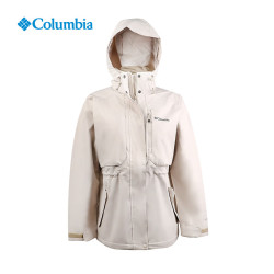 Columbia 冲锋衣女秋冬户外防水热能保暖夹克外套XR3853 米白色 XL
