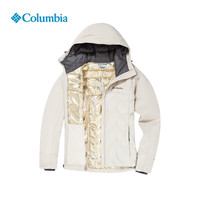 Columbia 羽绒服女秋冬户外金点热能保暖外套XR8598 米白色 2XL