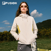 FILA FUSION潮牌外套26新款女士机绿套装休闲修身连帽上衣 椰汁白卡其-LK M 165/84A/M