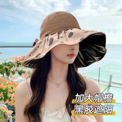 上海故事 2026爆款百搭季休闲大沿遮脸时尚黑胶帽时尚帽遮阳渔夫帽