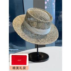 上海故事 夏季新款帽子男女时尚遮阳时尚草编平顶帽镂空遮阳草帽