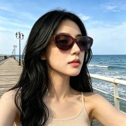上海故事 2026爆款小框猫眼墨镜女复古高级感黑框防紫外线偏光太阳眼镜