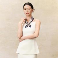 上海故事 2026夏季100%桑蚕丝外搭丝巾高档小方巾礼盒装-墨韵花颜