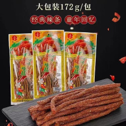君仔 素火爆鸡筋辣条172g大包袋装儿时怀旧麻辣解馋网红小零食小