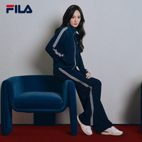 FILA MUSE长裤｜26夏季新款女士针织休闲阔腿裤 藏烟蓝-DB L 170/70A/L