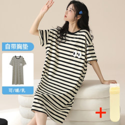 待产裙短袖睡裙月子服6-9月哺乳裙子孕妇产妇