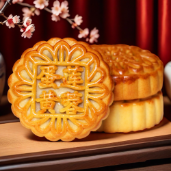 广式中秋月饼蛋黄莲蓉豆沙核桃板栗味传统工艺酥皮大月饼100g糕点