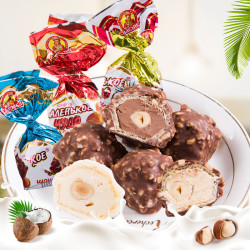 slavyanka 俄罗斯原装进口巧克力口味奶罐糖果新年批发装高端零食独立包装