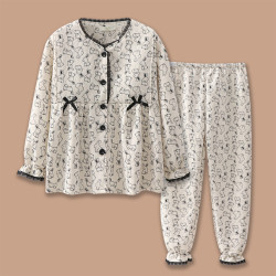维雨带胸垫秋冬季月子服10-11月份产妇待产服孕妇哺乳期睡衣套装