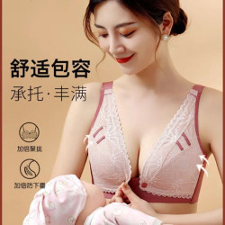 哺乳文胸夏季孕妇内衣胸罩聚拢哺乳内衣聚拢防下垂专用产后喂奶