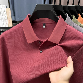 100%纯棉长袖polo男款POLO衫衫男士休闲商务翻领全棉T恤纯色POLO