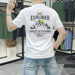 男士短袖t恤2026夏季新款潮流修身百搭印花半袖上衣青春帅气圆领T