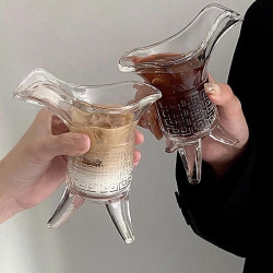 帝王杯冰美式拿铁咖啡杯Ins风创意搞怪三足爵杯玻璃杯奶茶杯酒杯