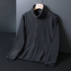 户外抓绒衣男摇粒绒加绒保暖外套春秋季宽松休闲短款情侣开衫上衣
