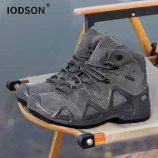 IODSON户外耐磨登山鞋男超轻战术靴中帮沙漠靴防滑专业运动徒步鞋