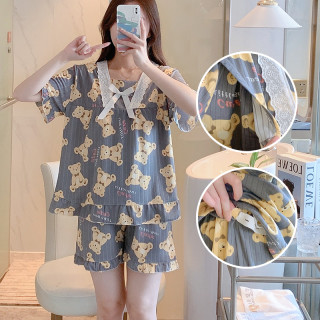 夏季新款月子服孕妇短袖短裤套装产后哺乳期喂奶睡衣夏天大码外出