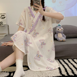 维雨短袖2024网红孕妇睡裙入院待产裙小个子哺乳喂奶睡衣月子裙夏