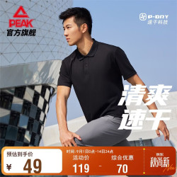 匹克 polo衫男夏季速干运动健身上衣透气商务休闲t恤宽松短袖DF652241