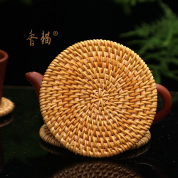 藤编杯垫隔热垫手工编织纯手工家用防烫垫汤碗垫砂锅垫餐垫茶道