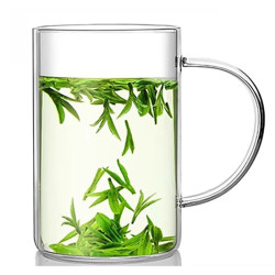 高硼硅玻璃隔热透明喝茶杯杯子带盖耐热绿茶杯玻璃水茶水杯喝水杯