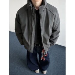 美式立领飞行员三防夹克棉服男冬季cleanfit解构工装棒球棉衣外套