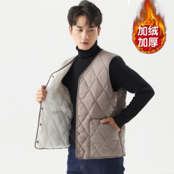 佳宝莉源 男士秋冬季棉马甲青年学生保暖修身加绒加厚坎肩中老年薄内穿背心