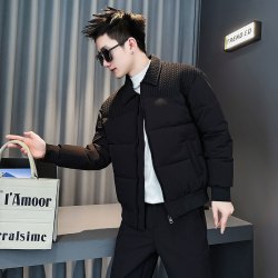 佐购 棉服男款冬季2025新款爆款麦穗拼接加厚保暖棉袄冬天男士棉衣外套