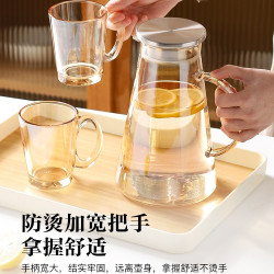青苹果 清韵壶家用耐高温玻璃壶大容量防爆茶壶水壶凉水杯套装