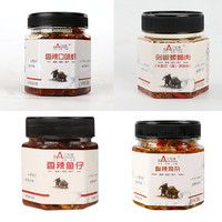 三知情 荤菜下饭菜系列280克/瓶 组合装4瓶烟熏小鱼剁椒螺蛳肉