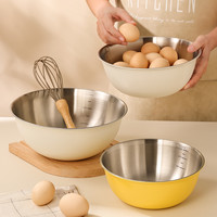 熊谷组 304不锈钢盆和面盆打蛋盆烘焙打奶油专用盆网红拌菜盆韩式拌饭盆