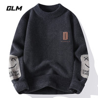 GLM 集团品牌GLM秋冬季龙年新款加厚潮流保暖宽松套头圆领毛衣 男