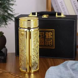 中式加厚龙凤呈祥银杯高档保温杯抗菌双层礼盒日常送礼自用佳品
