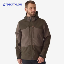 迪卡侬 男款软壳衣防水保暖外套SOFTSHELL 狩猎夹克 500  棕色 M