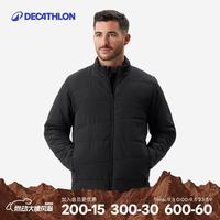 迪卡侬 户外运动保暖舒适男式填充棉服夹克 黑色 2121846 XL