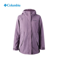 Columbia 夹棉冲锋衣女25秋冬户外防水保暖可收腰派克服外套XR4405 香芋紫 XL