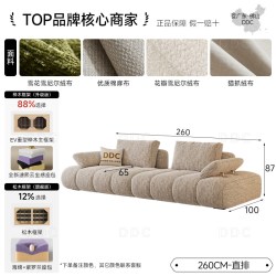 ddc 可拆洗布艺沙发小户型客厅2026新款意式极简帆船高靠背沙发