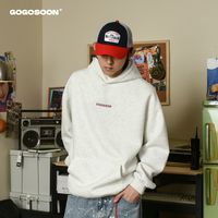 百亿补贴:GOGOSOON 秋连帽卫衣400g重磅字母印花休闲宽松潮牌简单基础外套