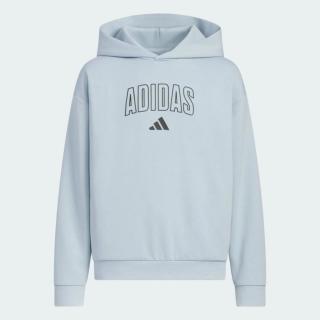 adidas 春秋季男大童简约日常休闲舒适运动连帽卫衣套头衫
