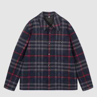 BURBERRY 经典格纹单排扣男士保暖夹克棉服外套