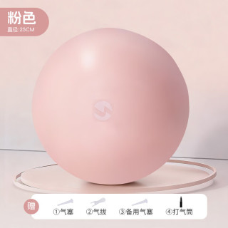 361° 迷你瑜伽球普拉提小球健身训练防爆防滑加厚孕妇可用 粉色  25cm 粉色