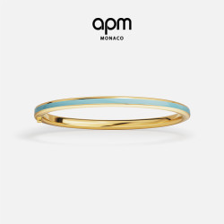 APM Monaco Riviera 金黄色蓝珐琅手镯