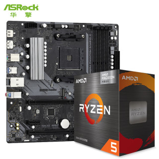 华擎 B550M Phantom Gaming 4主板+AMD 锐龙5 5500GT主机CPU 套装