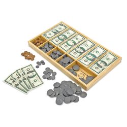 Melissa & Doug 儿童仿真纸币硬币玩具套装 木质收纳盒 数学启蒙益智 3岁以上